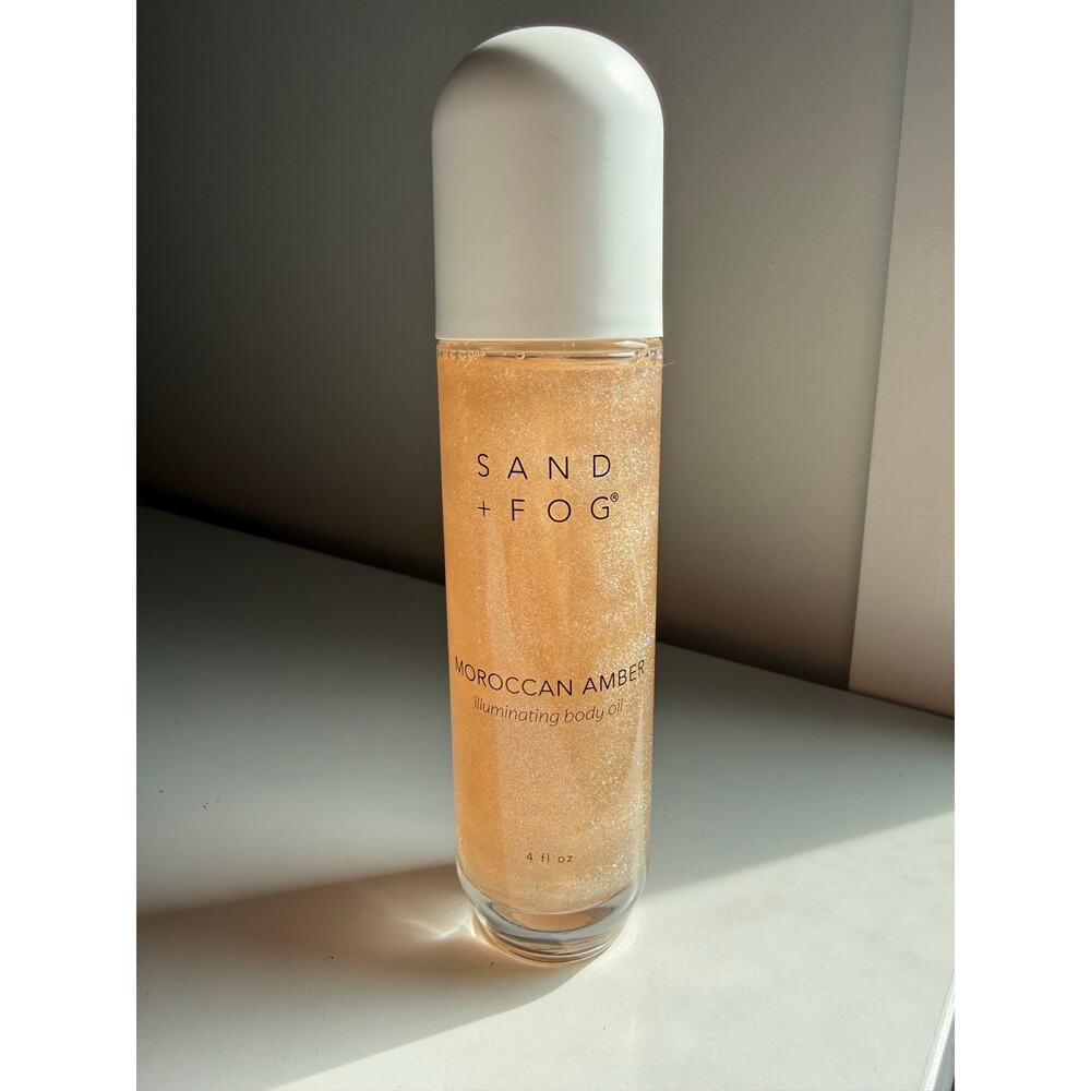 New Sand + Fog Moroccan Amber Illuminating Body Oil 4 oz Shimmer Body Oil - Picture 2 of 4